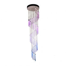 Hot Selling Luxury Iron Spiral Hotel Lobby Industrial Purple Ring Glass Modern Huge Design Led Chandelier